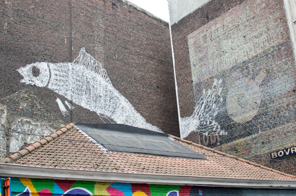 Fish Graffiti Street Art, Brussels, Belgium