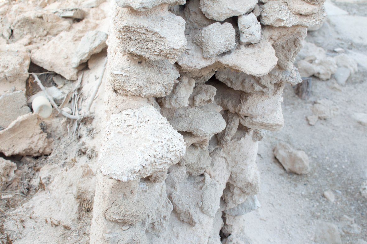 Coral Bricks In A Crumbling Wall, Abandoned City, Al Jazirat Al Hamra, Ras Al Khaimah, UAE
