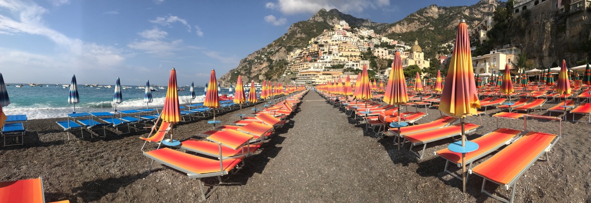 Panoramic Picture of Beach In Positano, Italy