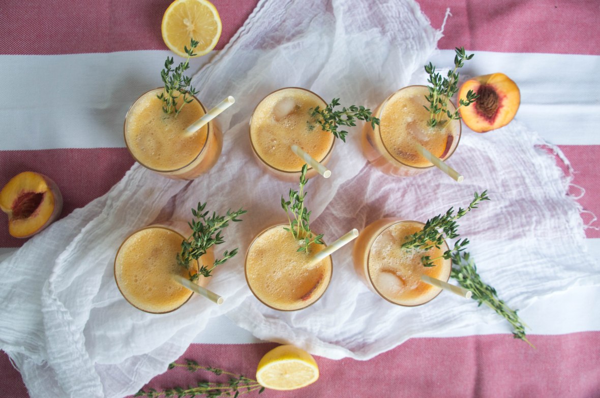 Peach And Thyme Lemonades - Kay's Kitchen