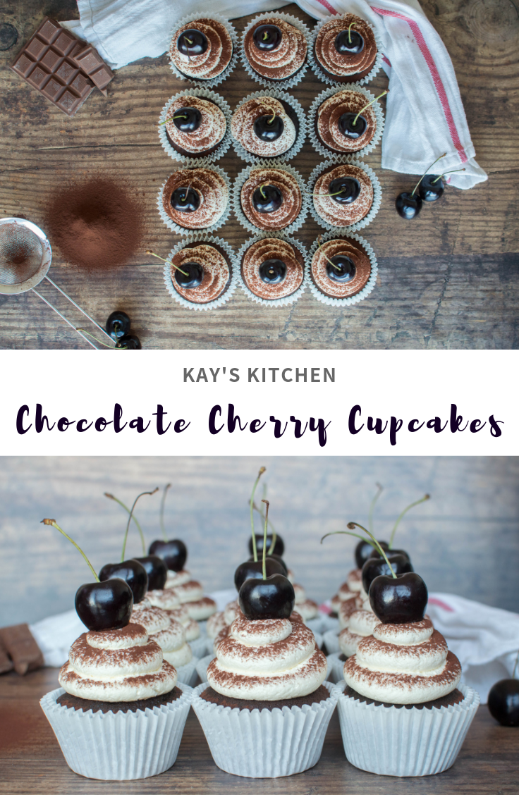 Chocolate &amp; Cherry Cupcakes - Kay's Kitchen