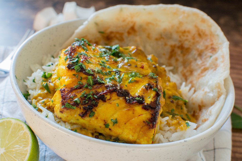 South Indian Style Coconut Cod Curry - Kay's Kitchen